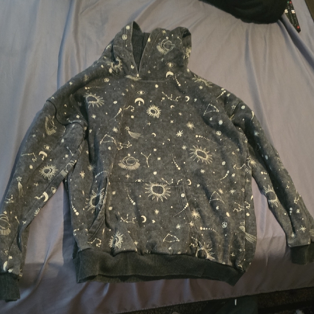 No Boundaries Dark Gray Starry Hoodie